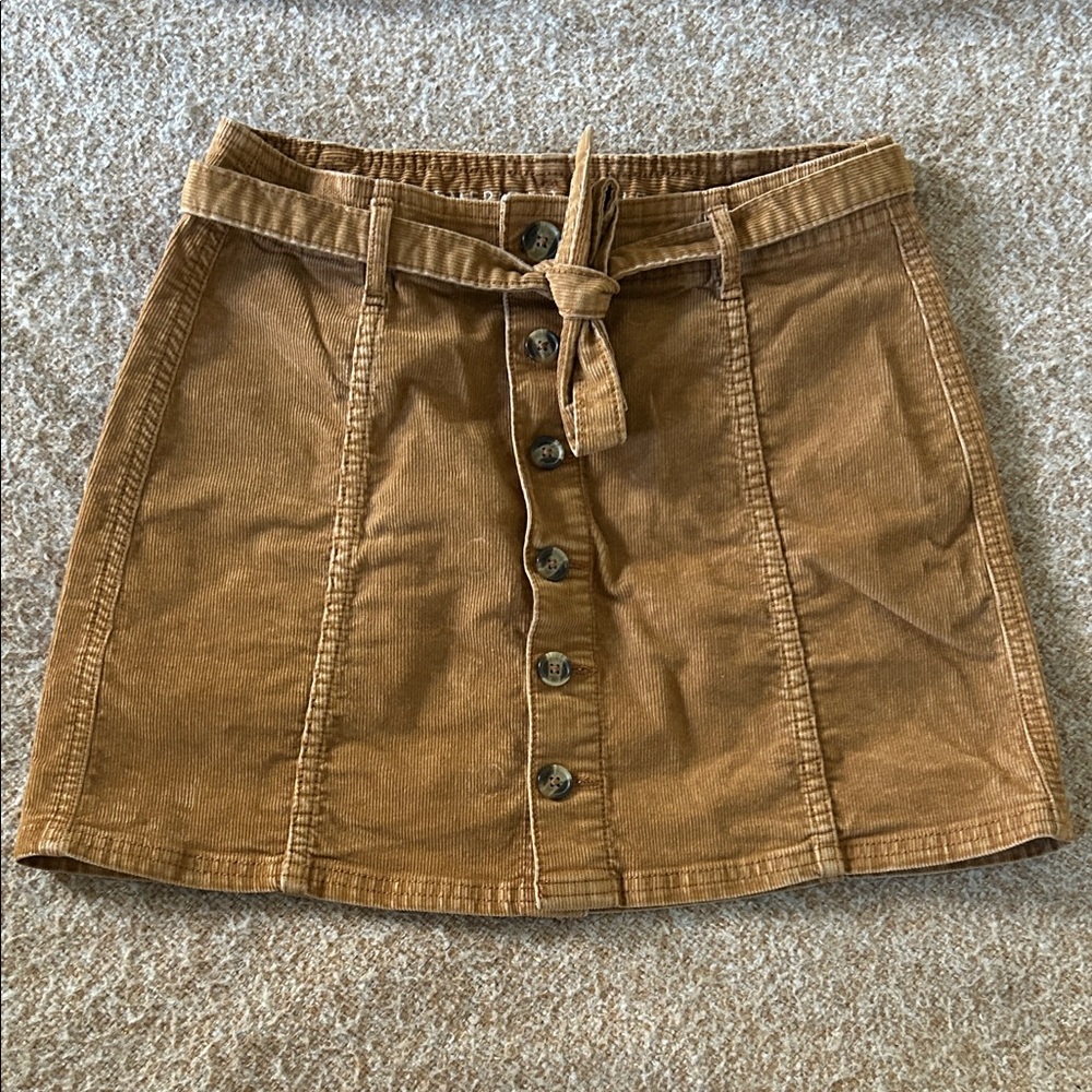 American Eagle Button-Front Corduroy Mini Skirt